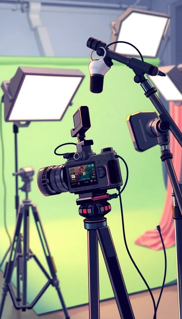 Illustration de l'après-midi : setup de tournage, caméra